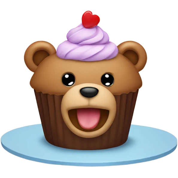 Teddy bear cupcake  emoji