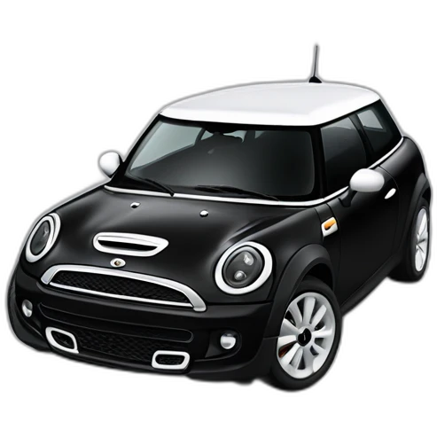 Mini Cooper s f56 noire de derrière avec le toit blanc emoji