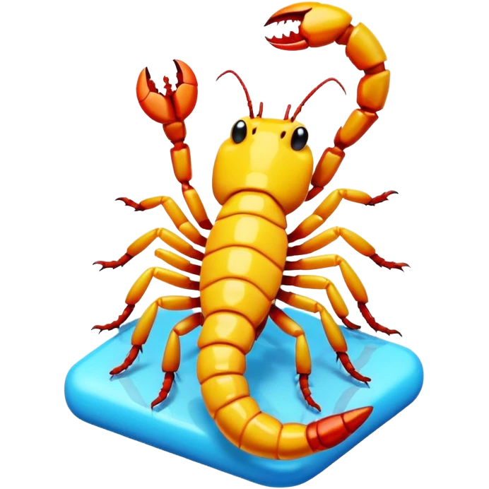 A 3D cartoon candy with a small scorpion inside, bright colors, clear reflection, realistic Memoji-style. emoji