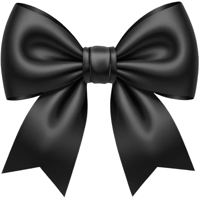 black ribbon bow emoji