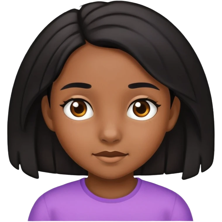 10 year old girl with brown skin and black hair emoji
