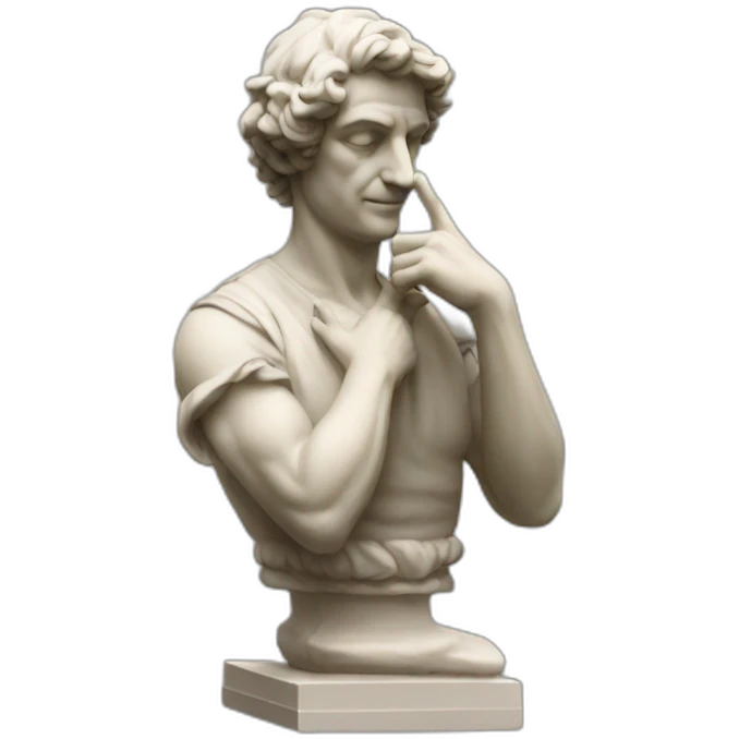 italian statue doing pinched fingers italian gesture emoji