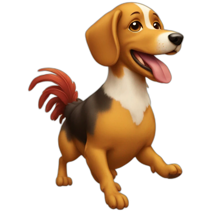 dog riding a chicken emoji