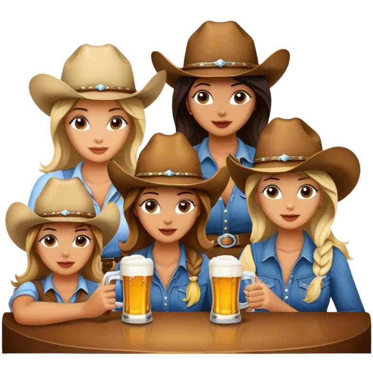 Dancing cowgirls drinking beer  emoji