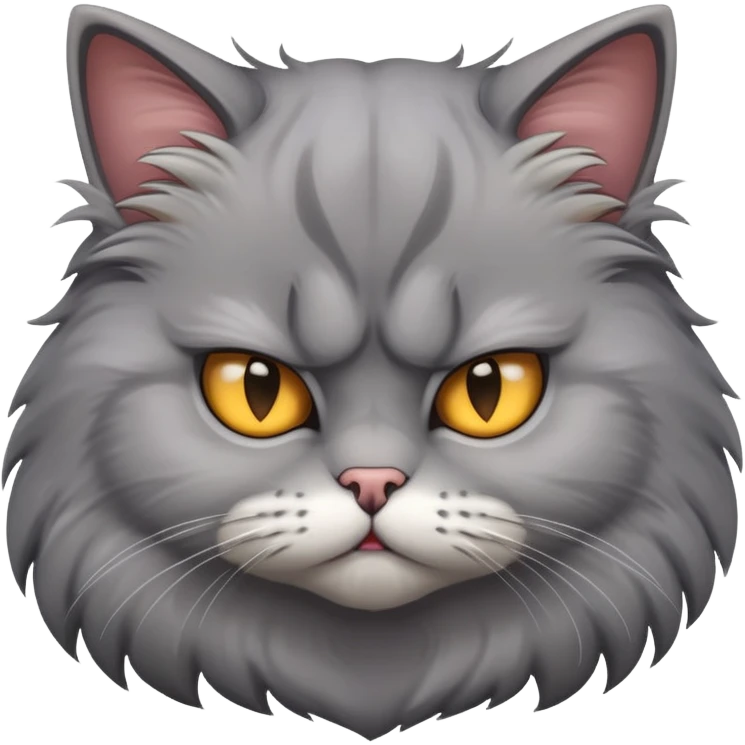 Cute angry gray cat emoji
