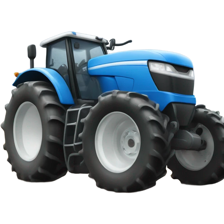 Blue and white tractor kicking football emoji