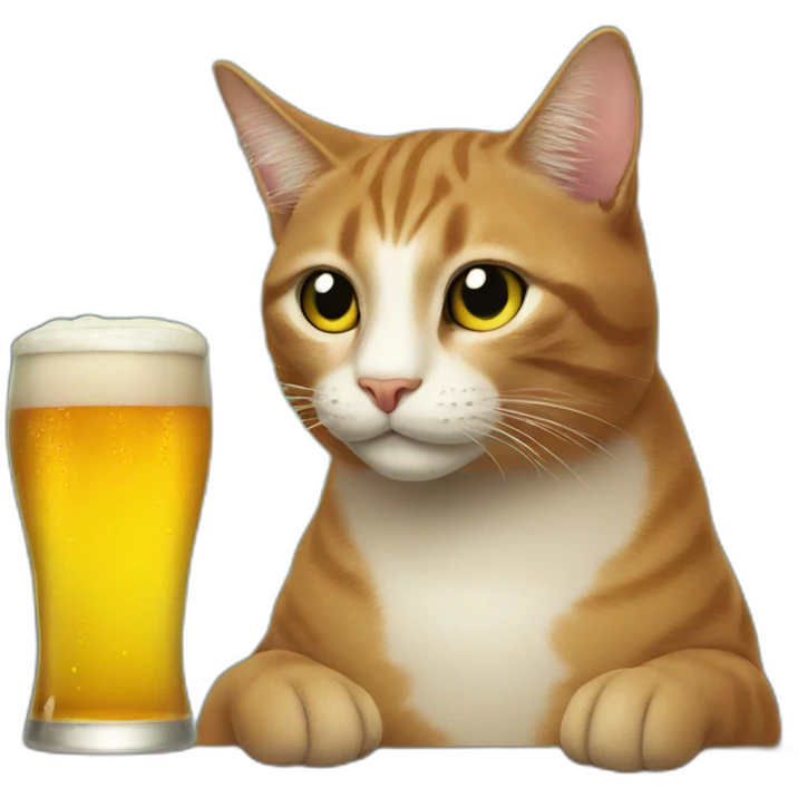 cat drinking beer emoji