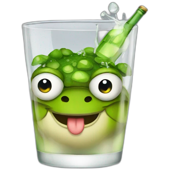 Drunk Toad with vodka emoji