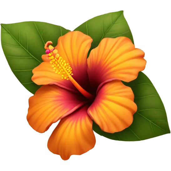 Marrón hibiscus flower with yellow and orange in the middle  emoji