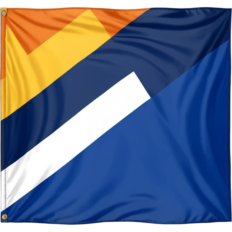 A flag whit darkblue, blue, white, yellow and orange and has 5 stripes white in the middle, blue in next to white left, yellow next to white right, orange next to yellow right, dark blue next to blue left emoji