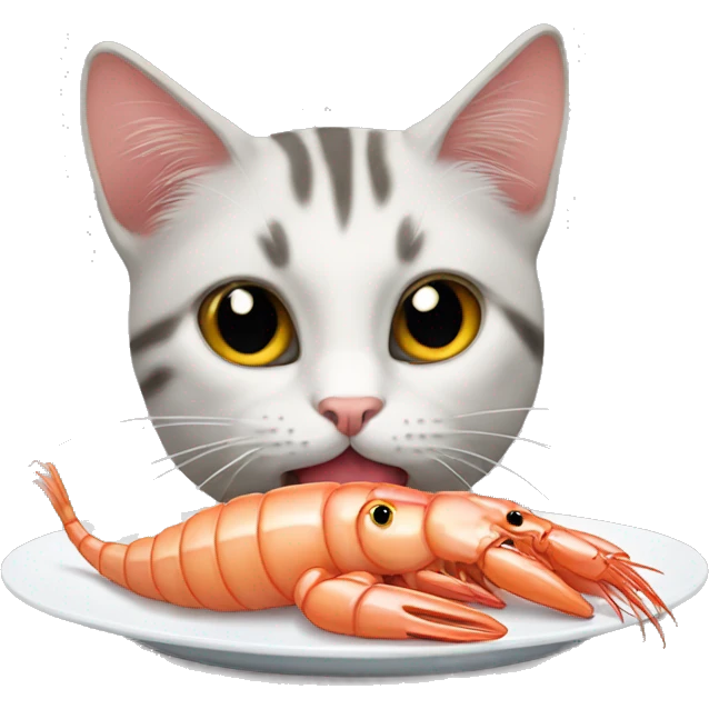 cat eating shrimp emoji