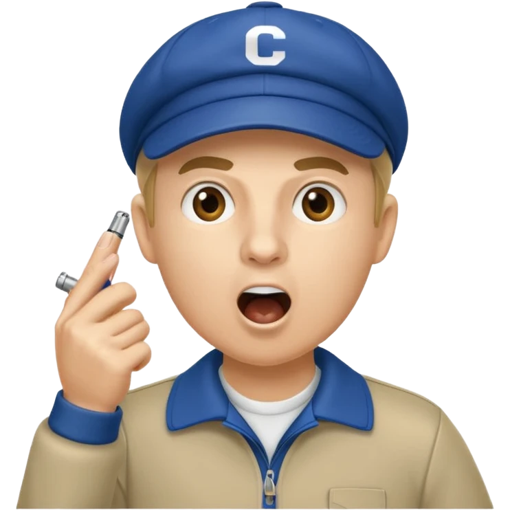 A coach with a cap and whistle, shouting instructions energetically. emoji