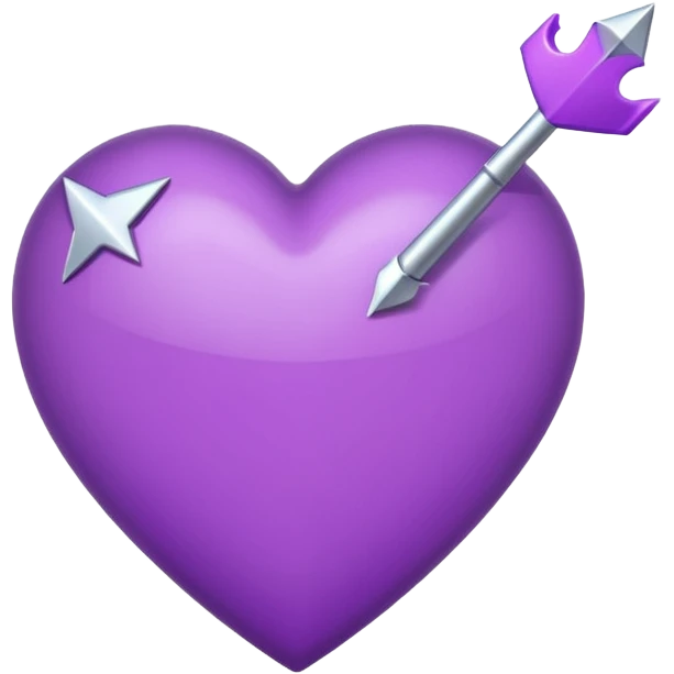 purple heart pierced by a larger arrow, iPhone emoji style emoji