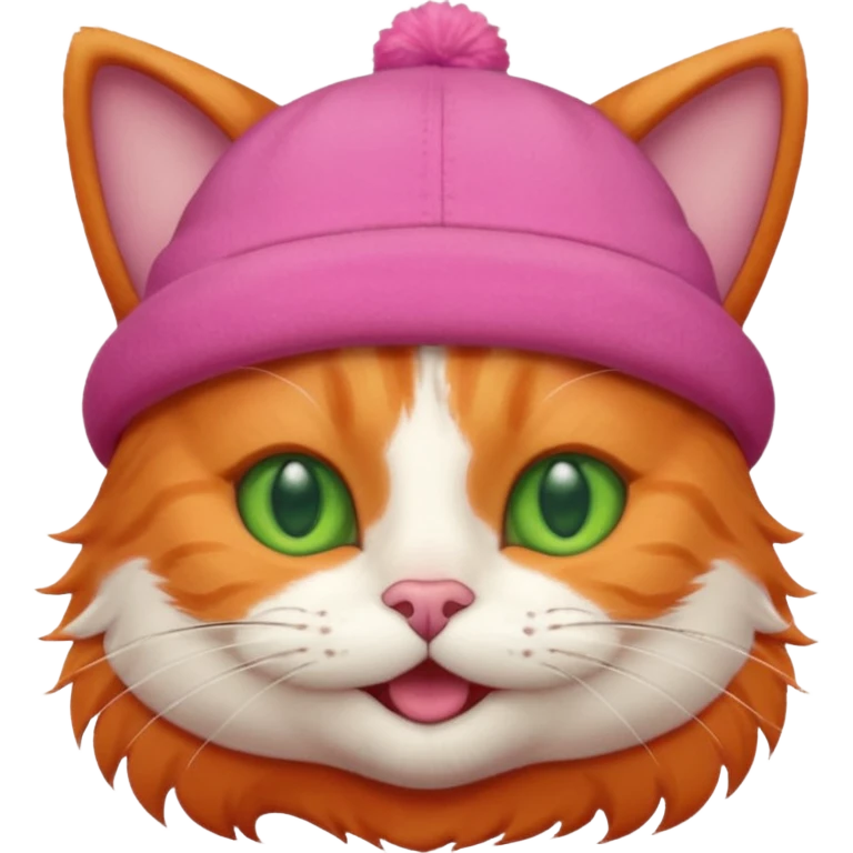Gato feliz con sombrero rosa emoji