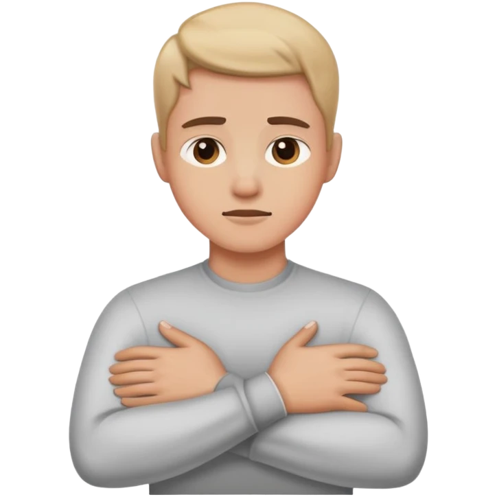 Person holding their neck with arms crossed  emoji