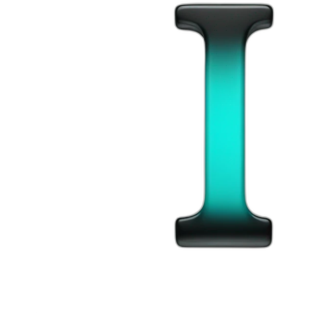 black lowercase letter t and turquose verical bar to the right of it emoji