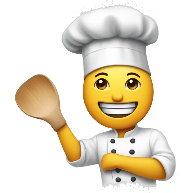 Smiley wearing a chef's hat, cooking with two hands emoji