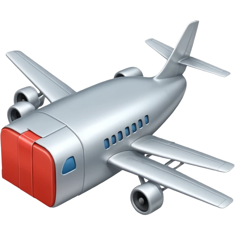 Un avión con cabeza de caja emoji