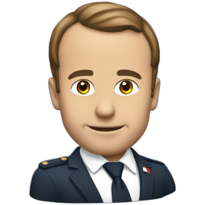 macron sur une fusée emoji