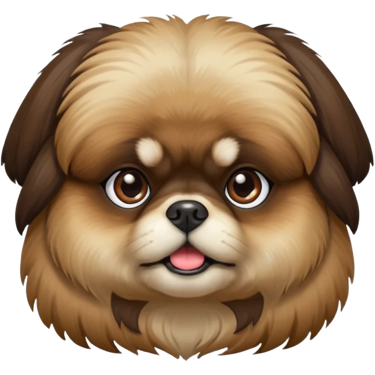 pekingese dog head  dark pekingese emoji