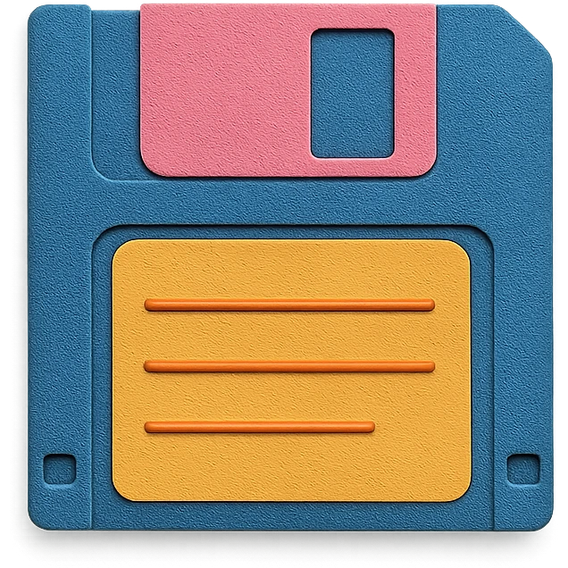 computer disk, paper craft style emoji