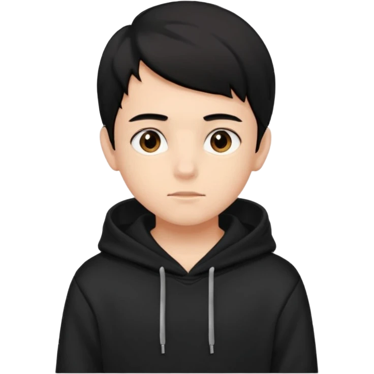 Chłopak ciemno brązowe oczy czarne włosy bluza czarna i taki bardziej żeby wyglądał na 18 latka emoji