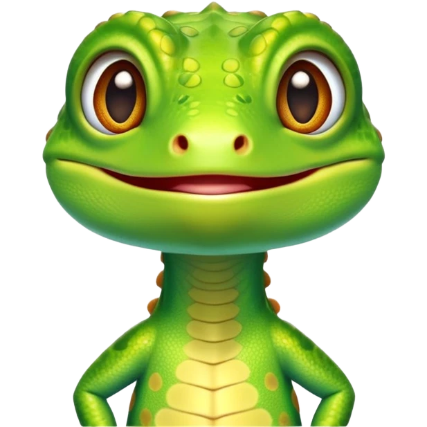 cinematic-cute-realistic gecko-portrait-emoji,-head-tilted-playfully-and-inquisitively,-featuring-a-small,-charming-body-with-smooth,-vividly-patterned-scales,-bright,-sparkling-eyes-and-delicate,-sticky-toe-pads,-simplified-yet-irresistibly-adorable emoji