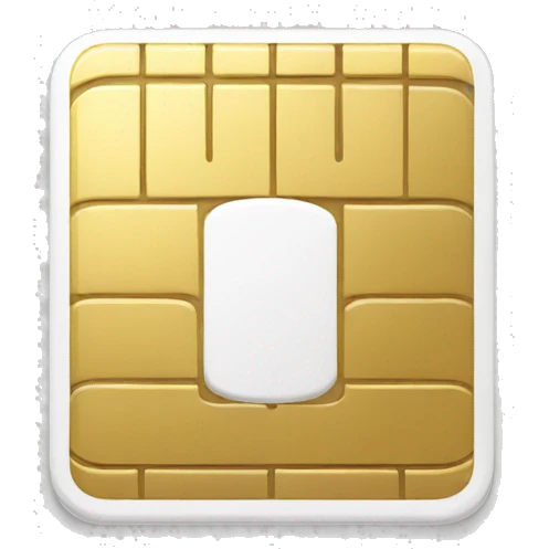 SIM Card white and gold less details emoji