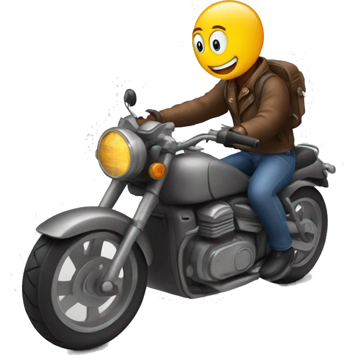 Ourse sur une moto emoji