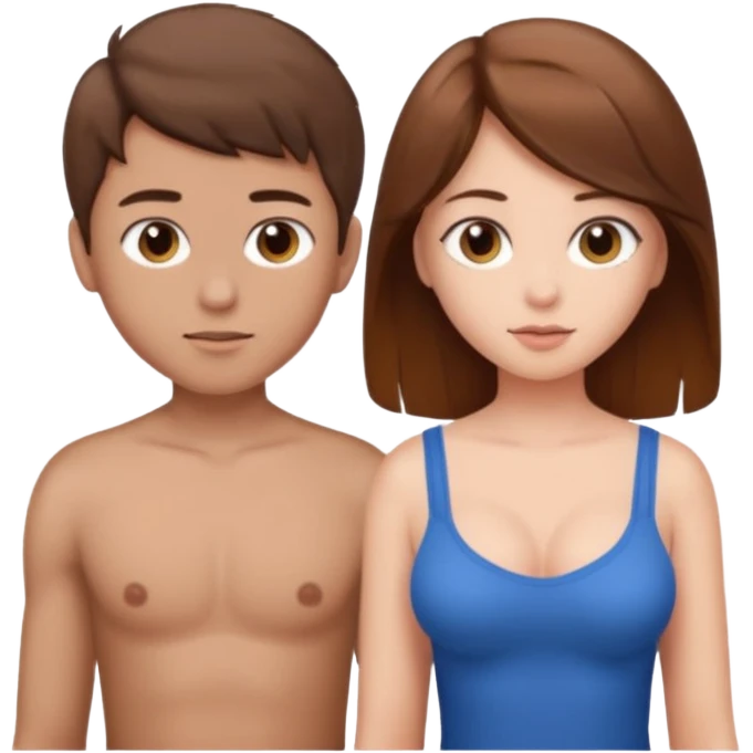 boy upside down with girl brown hair girl got boobs out emoji