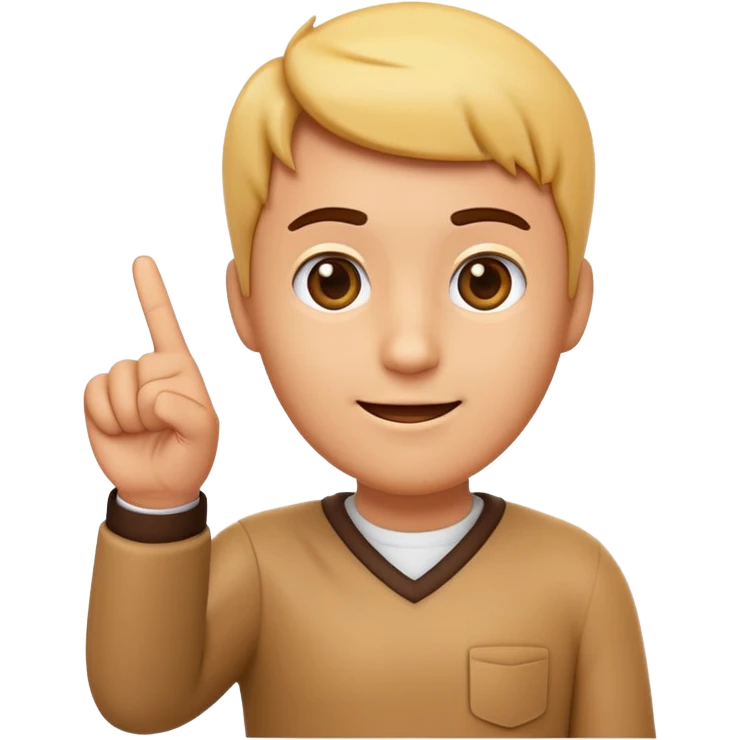 Please create a 3D emoji that shows the number 1 using fingers.Index finger pointing up I’d like it to resemble the iPhone emoji style!" emoji