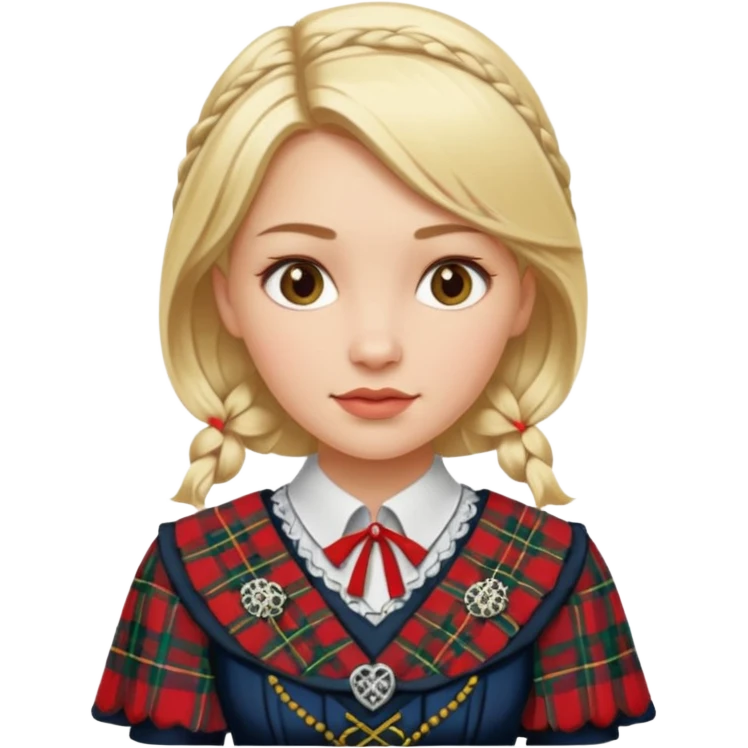 blonde woman wearing scottish traditional clothes emoji