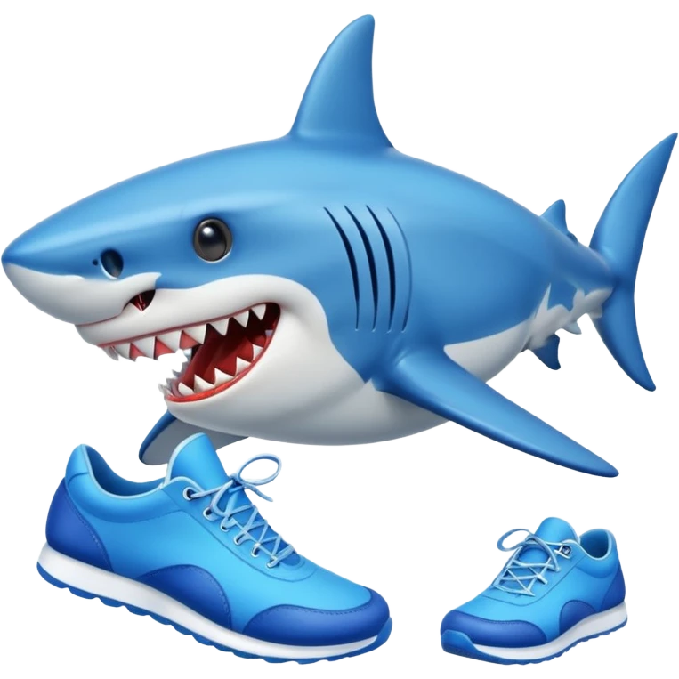 shark blue with shoes blue emoji