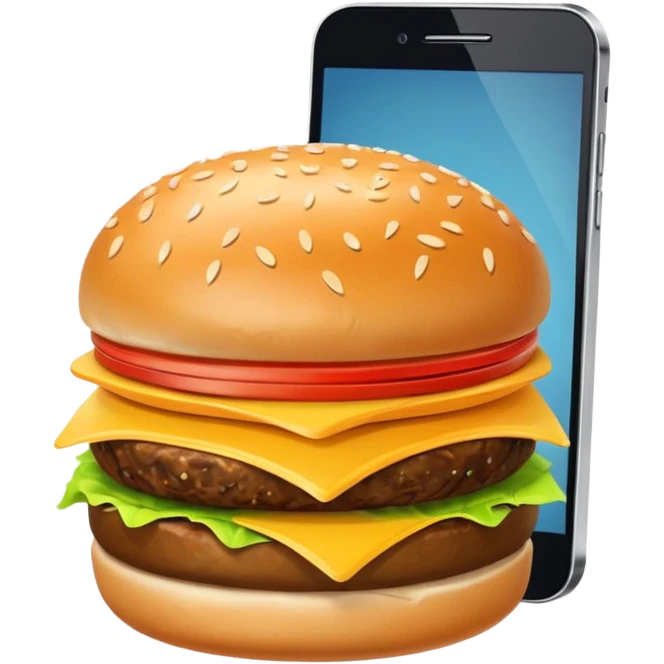 hamburguer in a phone emoji