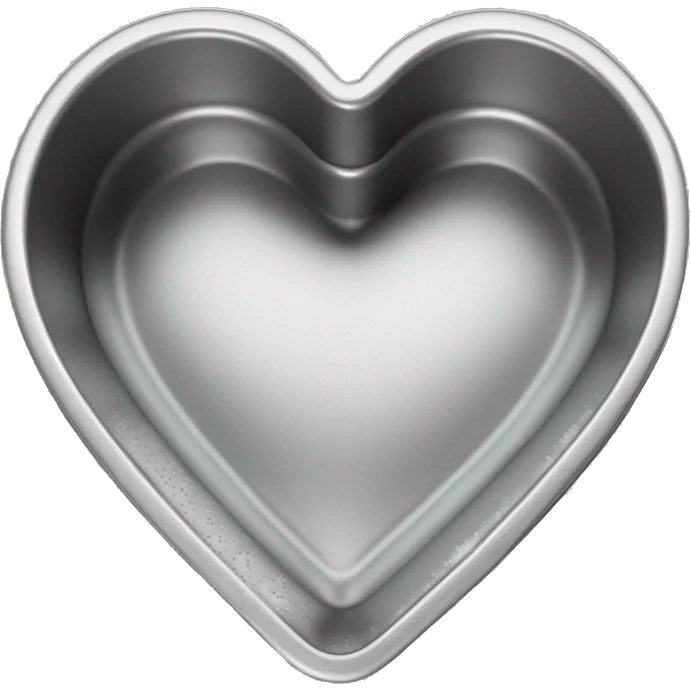 Realistic flat silver heart shaped cake pan emoji