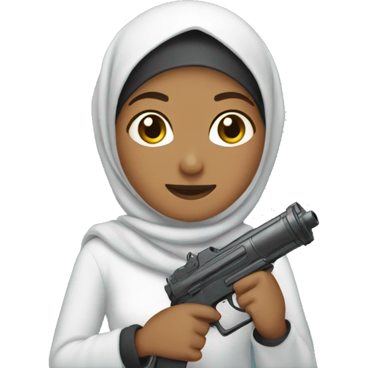hijabi holding a water gun emoji