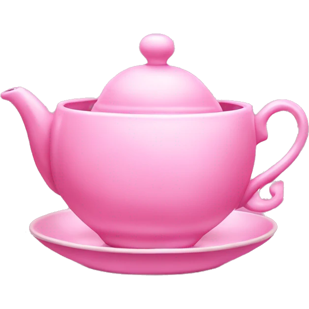 Pink teacup and teapot set emoji