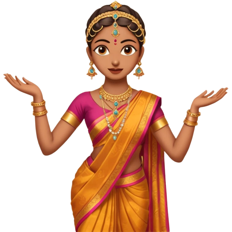 Bharatanatyam dancer in a full length dance pose emoji