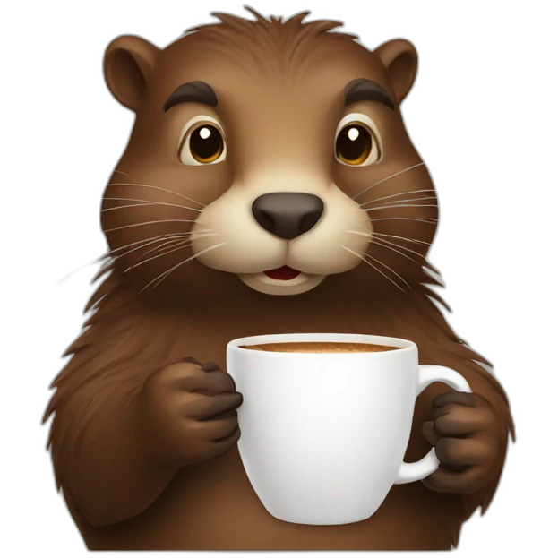 beaver drinking coffee emoji