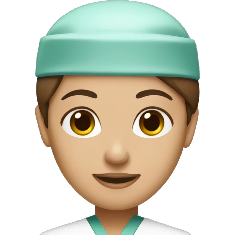 Brown haired female surgeon emoji