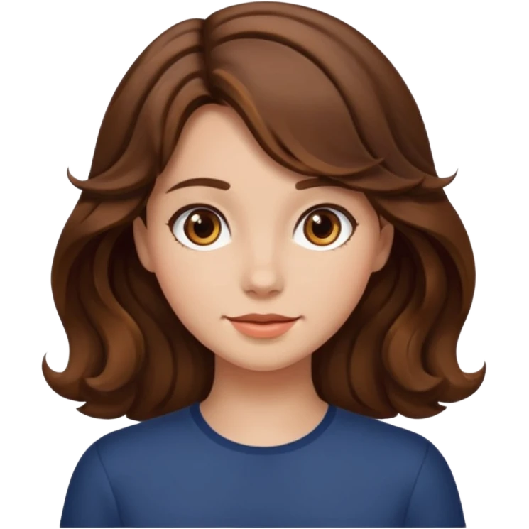 fille brune cheveux mi longs ondulés emoji