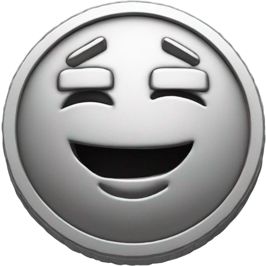 3D clay cute simple silver coin engraved with number 100 "no human's face" emoji