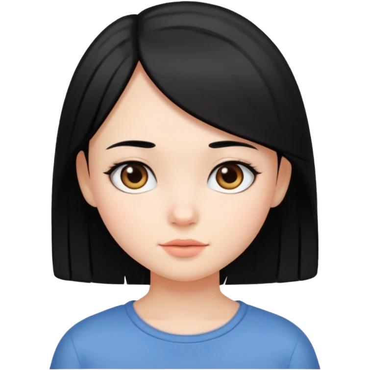 Cute girl with straight hair  emoji