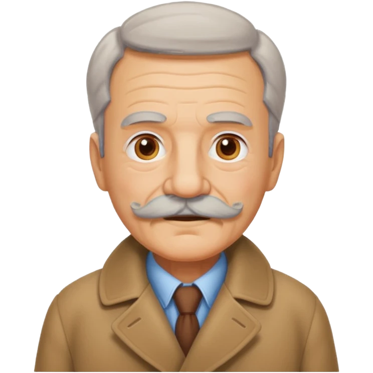 mustaches elderly man with coat emoji