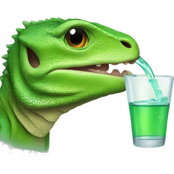 lizard drinking emoji