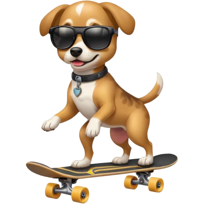 Dog riding skateboard swag emoji