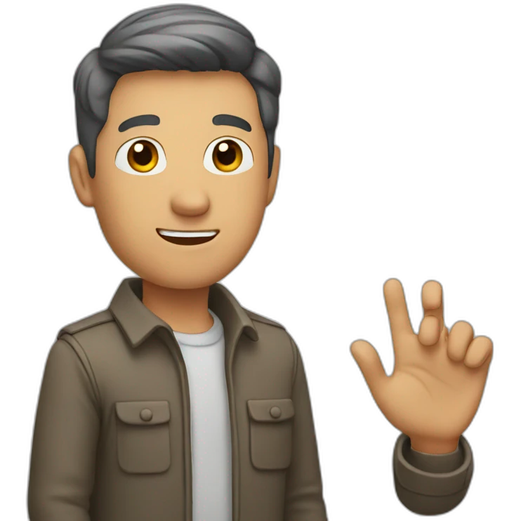 Man with hand emoji