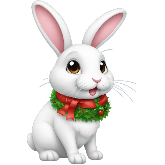 bunny with christmas ha emoji