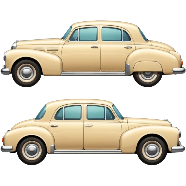 Beige creamy retro long car emoji