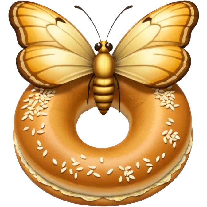 Butterfly bagel emoji